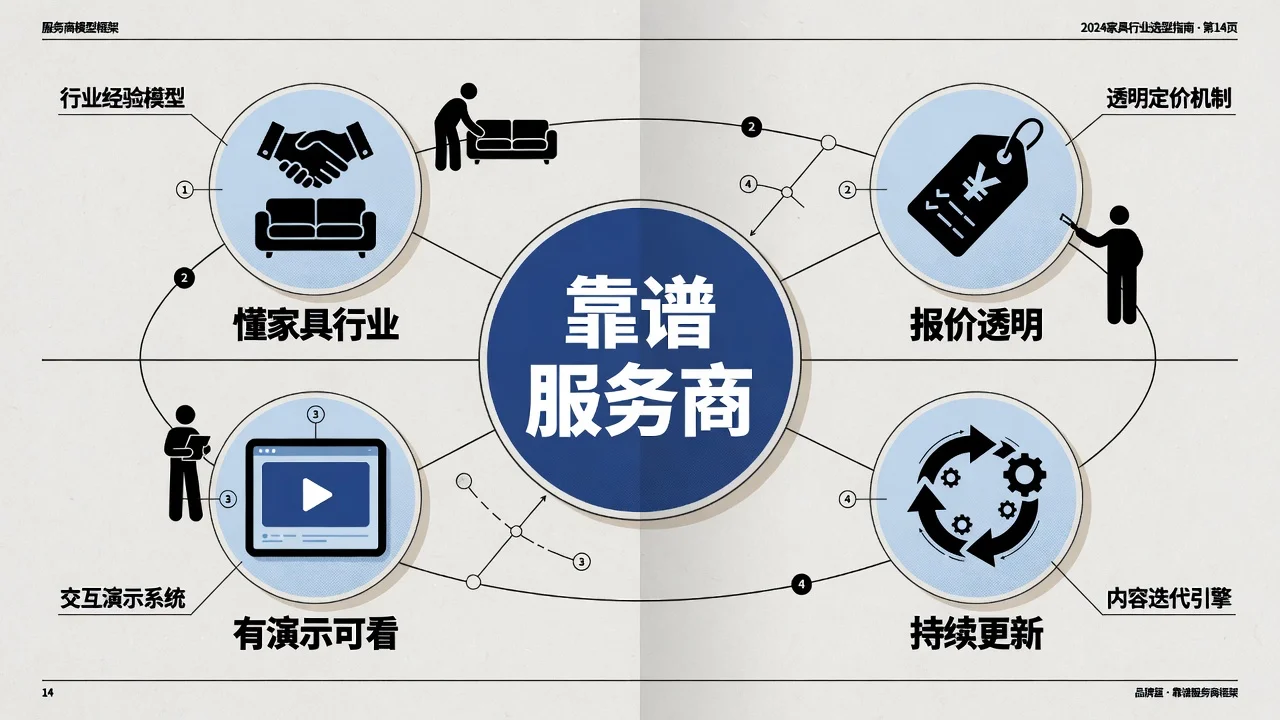 判断图册小程序服务商靠不靠谱的四个标准:懂家具行业、报价透明、有演示可看、产品持续更新