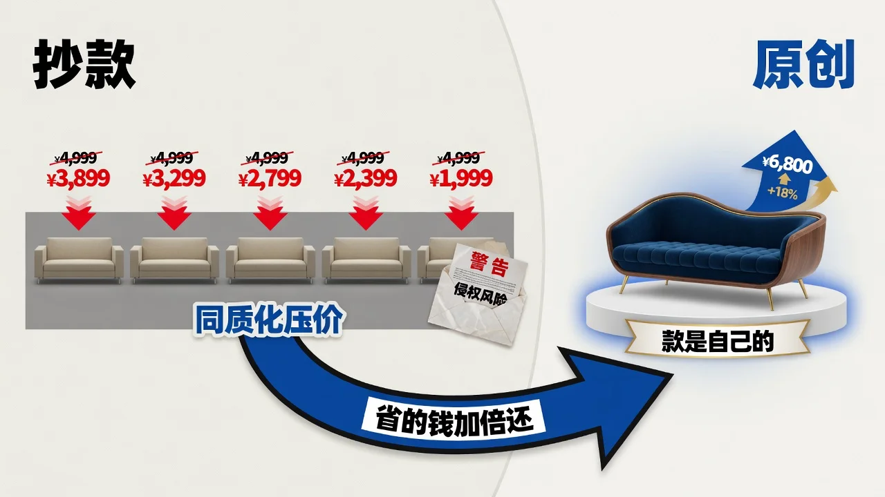 抄款省下的设计费,会从同质化压价和侵权风险里加倍还回去