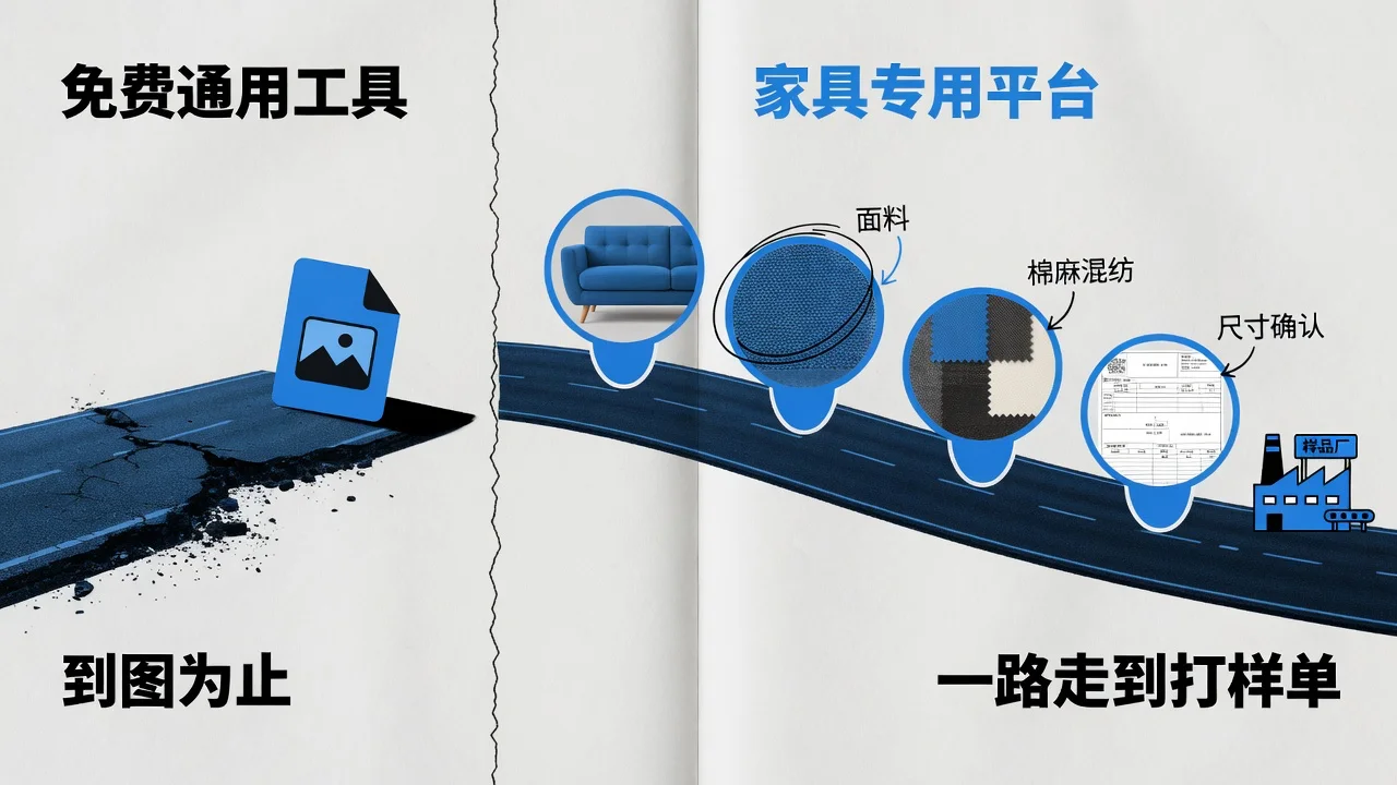 免费工具到图为止,家具专用平台从图走到打样单