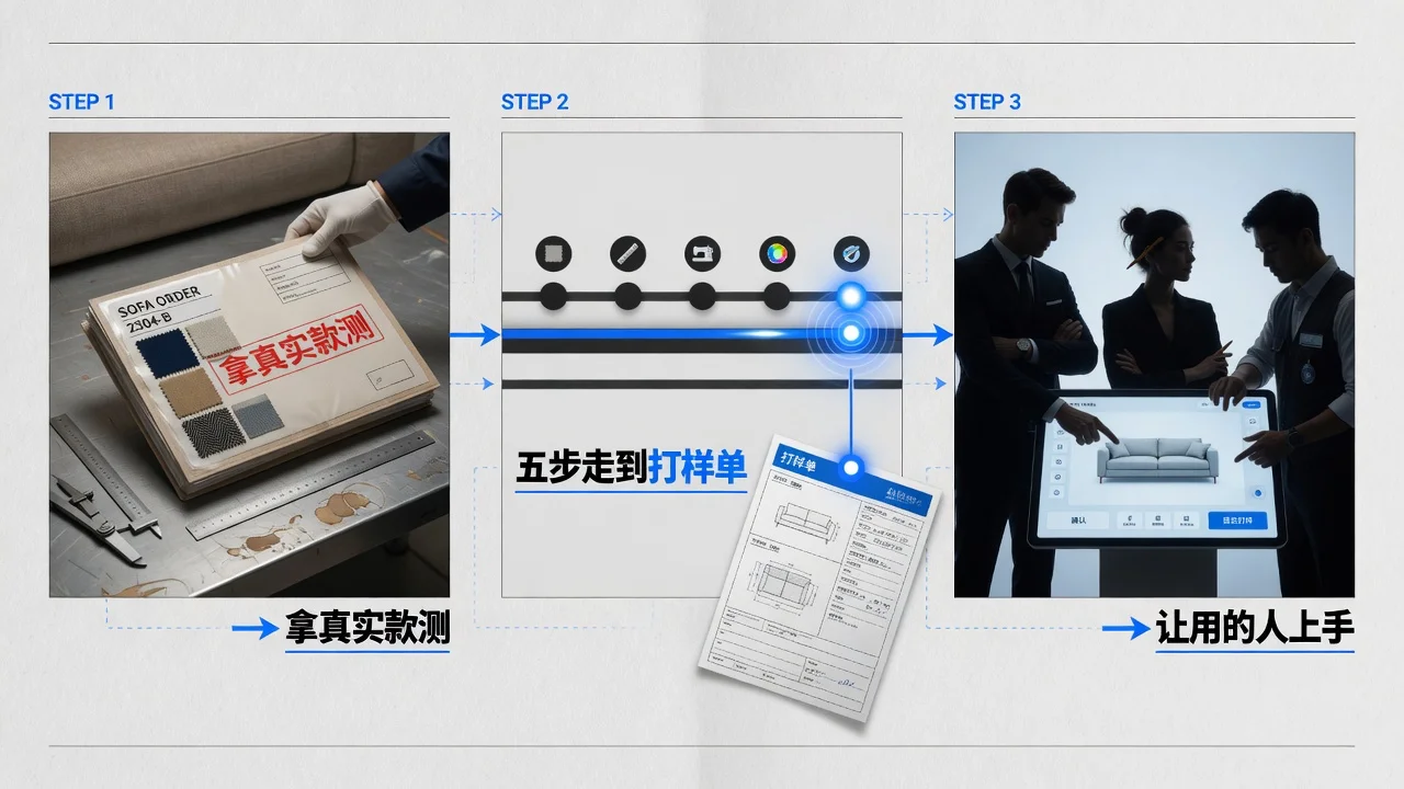 家具厂试用AI设计平台的三步：拿真实款测、全流程走完、让用的人上手